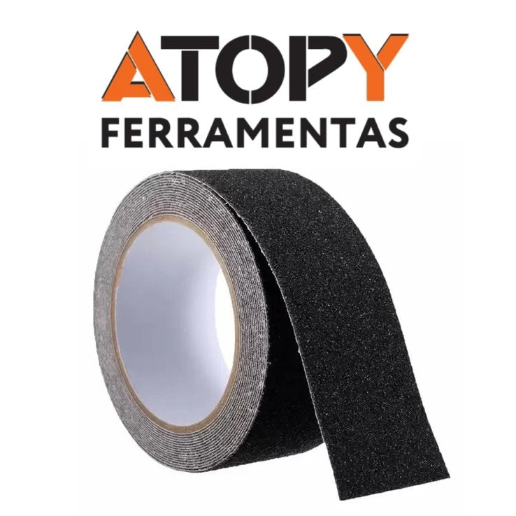 FITA ADESIVA ANTIDERRAPANTE 48mm X 5m PRETO - ATOPY