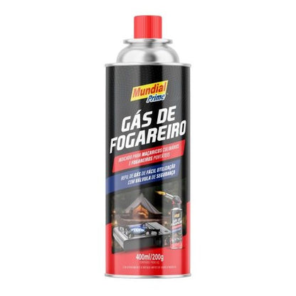 GÁS BUTANO P/ MAÇARICO E FOGAREIRO REFIL 400ml - MUNDIAL PRIME