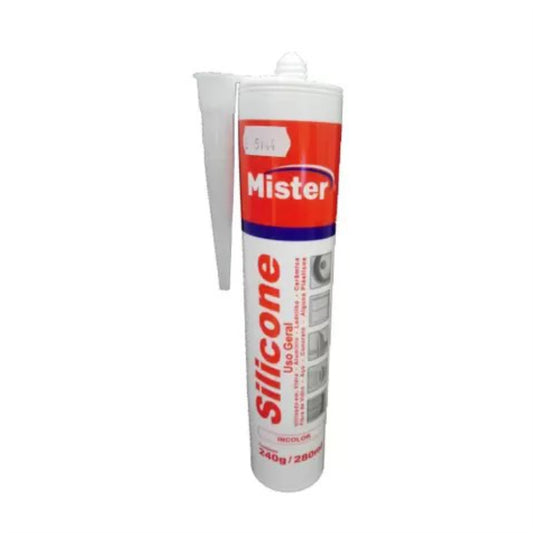 ADESIVO SILICONE ACÉTICO INCOLOR 240g - MISTER