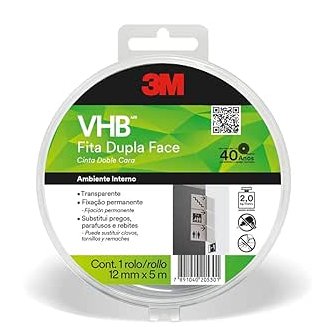 FITA DUPLA FACE DE SILICONE VHB 12mm x 5m - 3M