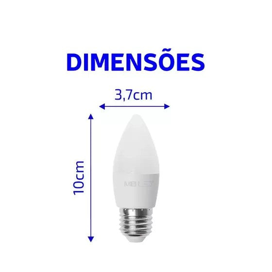 LÂMPADA VELA LED LEITOSA 4W BIVOLT E-14 - MB LED