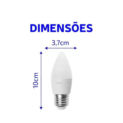 LÂMPADA VELA LED LEITOSA 4W BIVOLT E-14 - MB LED