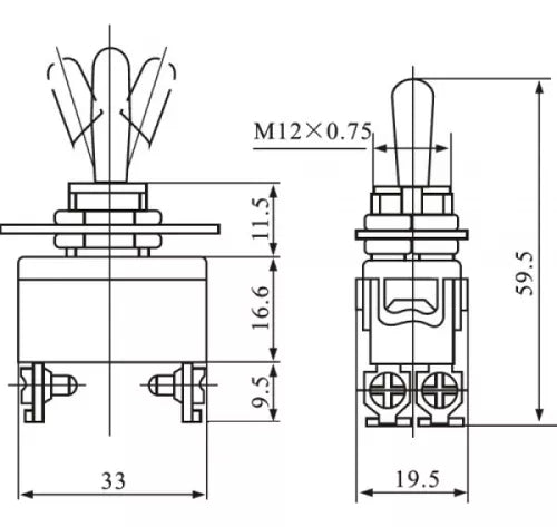 CHAVE ALAVANCA 4T ON-OFF 15A 250V 131 KN-1221 - CITEX