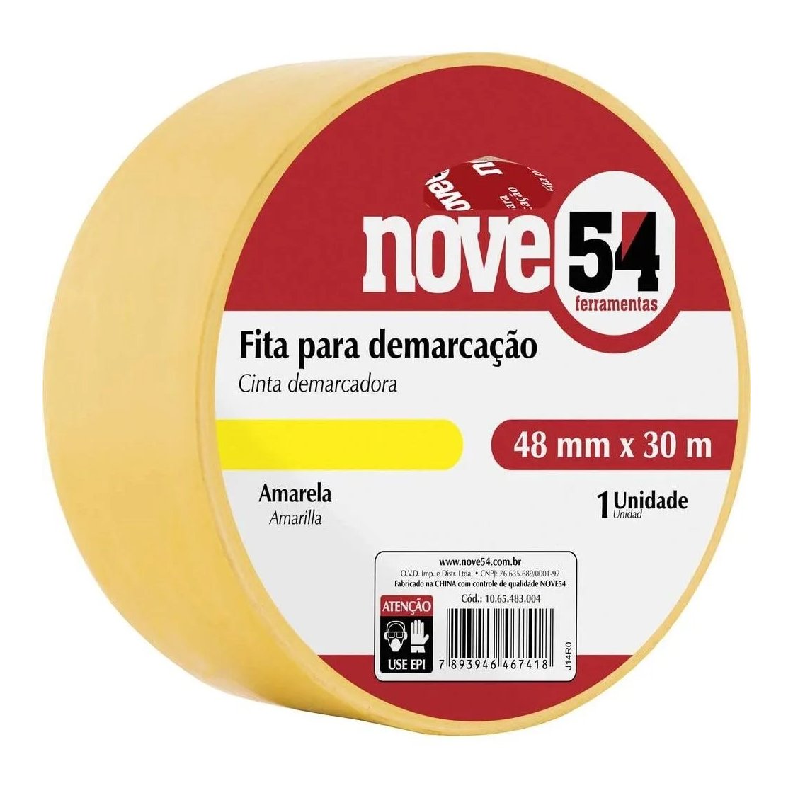 FITA ADESIVA DEMARCAÇÃO 48mm X 30m - NOVE54