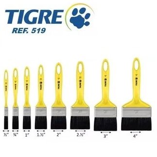 PINCEL TRINCHA FILAMENTO SINTÉTICO PRETO LINHA 519 - TIGRE