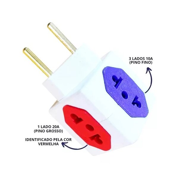 PINO ADAPTADOR DE 4 SAÍDAS CUBO 10A/20A