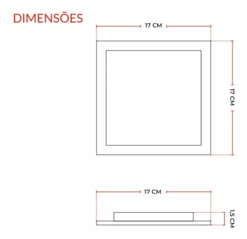 PLAFON DE EMBUTIR COM PAINEL EM LED 12W 6500K - AVANT