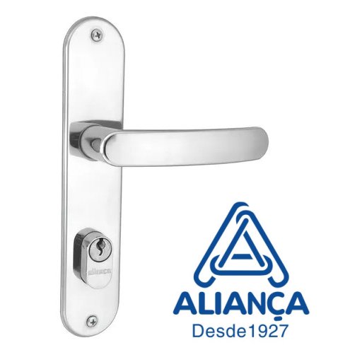 FECHADURA EXTERNA PREMIUM CROMADA 2600/71 - ALIANÇA