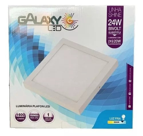 PLAFON DE SOBREPOR COM PAINEL EM LED 24W 6500K - GALAXY