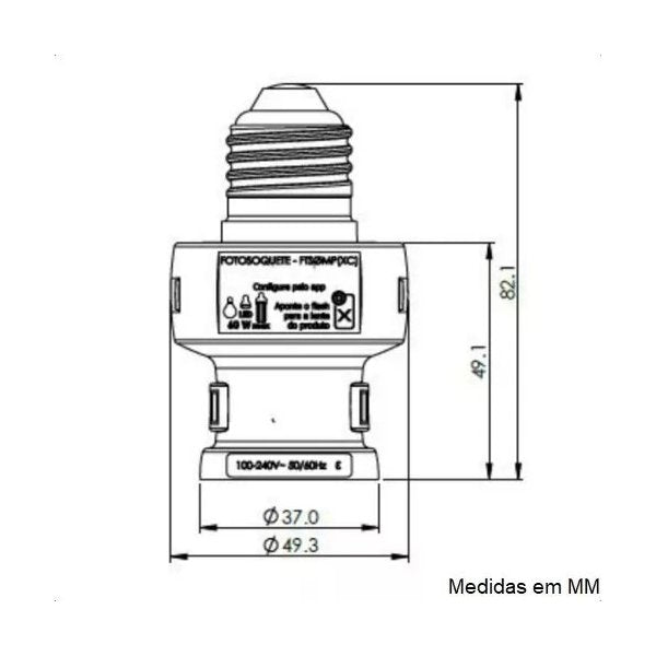 SOQUETE FOTOCÉLULA (RELE FOTOSOQUETE) MICROCONTROLADO E27 - EXATRON