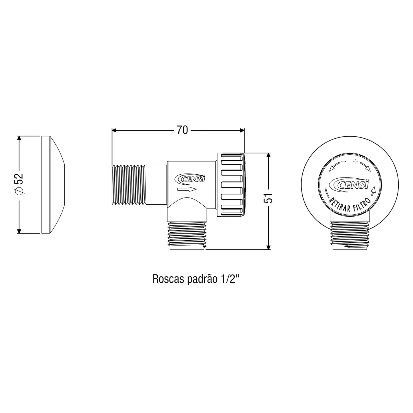 REGISTRO REGULADOR DE VAZÃO ABS 1/2" - CENSI