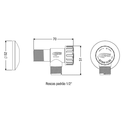 REGISTRO REGULADOR DE VAZÃO ABS 1/2" - CENSI