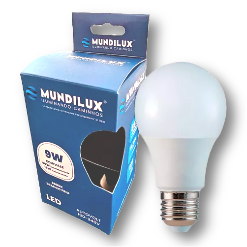 LÂMPADA LED 9W BIVOLT 6400K MUNDILUX