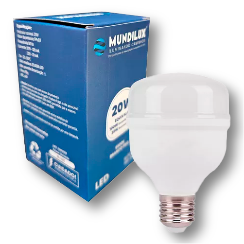 LÂMPADA LED 20W BIVOLT 6400K MUNDILUX