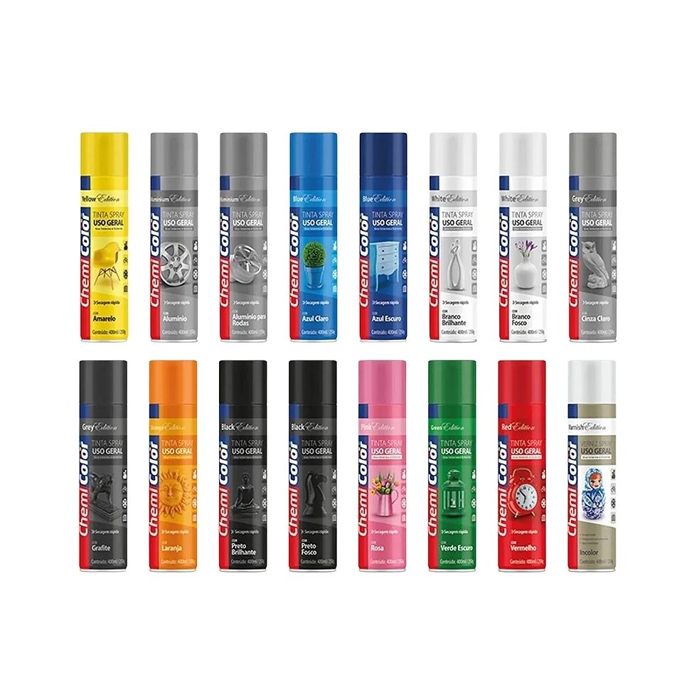 TINTA SPRAY CHEMICOLOR 400ML CORES LISAS