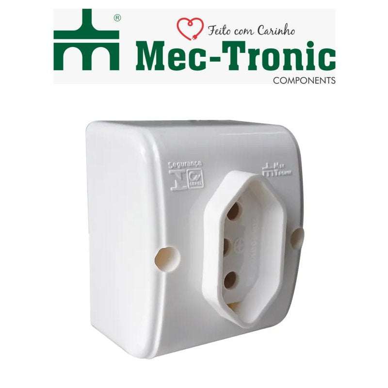 TOMADA EXTERNA DE SOBREPOR 2P+T 20A BRANCO - MECTRONIC