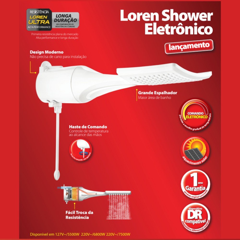 DUCHA ELETRÔNICA LOREN SHOWER ULTRA - LORENZETTI