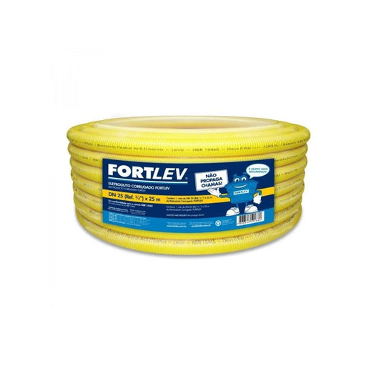 ELETRODUTO PVC FLEXÍVEL AMARELO FORTLEV - PREÇO POR METRO