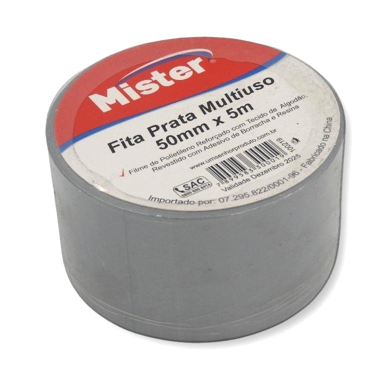 FITA ADESIVA PRATA MULTIUSO (SILVER TAPE) 5m - MISTER