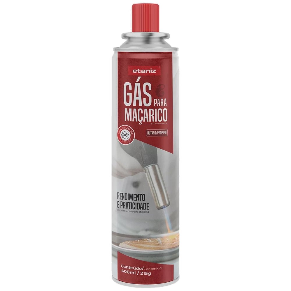 GÁS BUTANO CULINÁRIO P/ MAÇARICO REFIL 400ml - ETANIZ